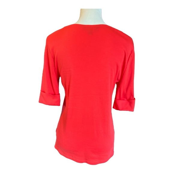 Ralph Lauren Women's Red V-Neck Top - Picture 3 of 4